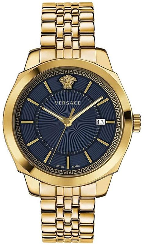 versace vev900619|Versace VEV900619 Icon Classic Blue Gold Stainless Steel .